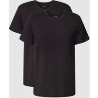 BOSS T-Shirt mit V-Ausschnitt im 2er-Pack Modell 'ComfortS' in Black, Größe XXL von Boss