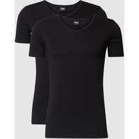 BOSS T-Shirt mit V-Ausschnitt im 2er-Pack Modell 'Modern' in Black, Größe XL von Boss