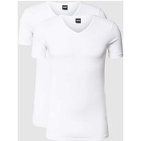 BOSS T-Shirt mit V-Ausschnitt im 2er-Pack Modell 'Modern' in Weiss, Größe XXL von Boss