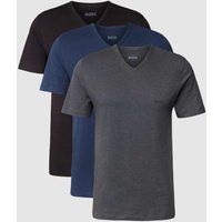 BOSS T-Shirt mit V-Ausschnitt im 3er-Pack Modell 'Classic' in Dunkelgrau Melange, Größe XXL von Boss