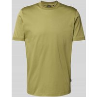 BOSS T-Shirt mit geripptem Rundhalsausschnitt Modell 'Tessler' in Lind, Größe XL von Boss