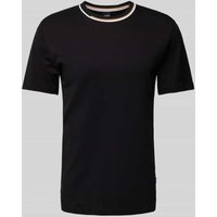 BOSS T-Shirt mit geripptem Rundhalsausschnitt Modell 'Thompson' in Black, Größe L von Boss