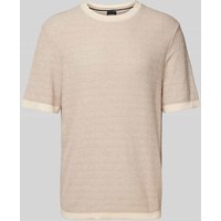 BOSS T-Shirt mit gerippten Abschlüssen Modell 'Jiordano' in Offwhite, Größe XXL von Boss