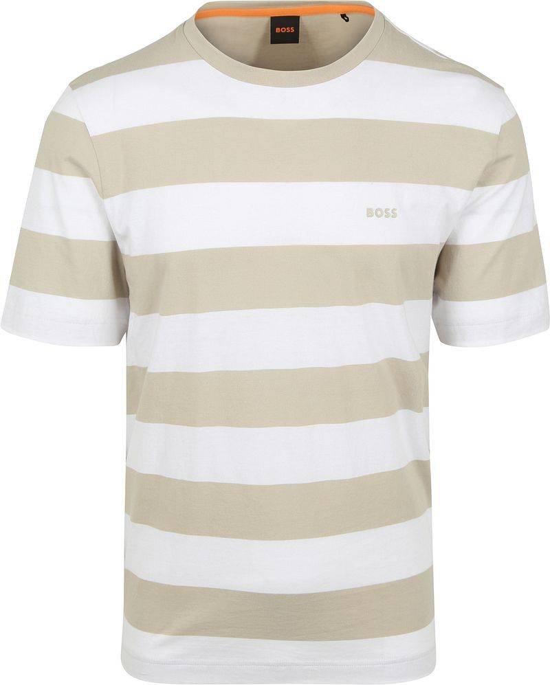 BOSS T-shirt Stripe Beige - Größe XXL von Boss