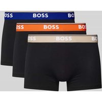 BOSS Trunks mit elastischem Label-Bund Modell 'Power' im 3er-Pack in Black, Größe XXL von Boss