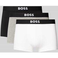 BOSS Trunks mit elastischem Logo-Bund im 3er-Pack Modell 'ONE' in Mittelgrau Melange, Größe M von Boss