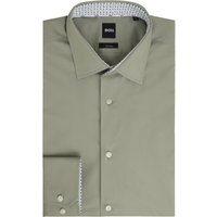 BOSS Unifarbenes Stretch-Hemd mit Ausputz, Regular Fit in 43 von Boss