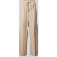 BOSS Wide Leg Stoffhose mit Bügelfalten Modell 'Tamaya' in Beige, Größe 42 von Boss