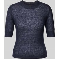 BOSS Wollpullover in Strick-Optik in Marine, Größe XXL von Boss