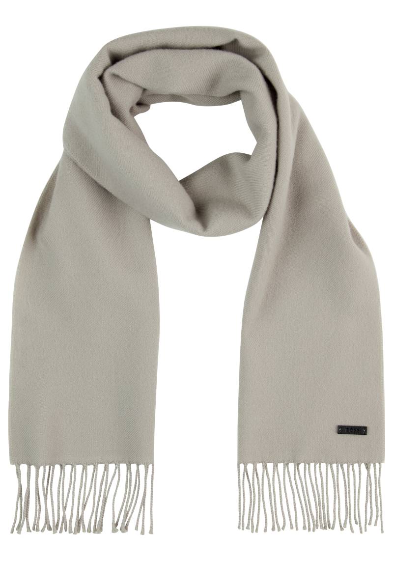 BOSS Wollschal "Naster 35*180" mit gedrehten Fransen 100% Wolle Lederlabel Premium Quality von Boss