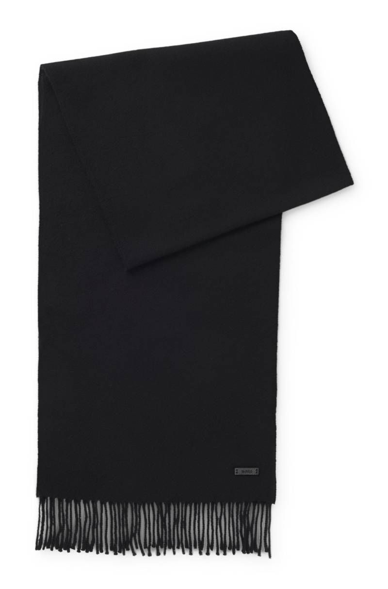 BOSS Wollschal "Naster 35*180" mit gedrehten Fransen 100% Wolle Lederlabel Premium Quality von Boss