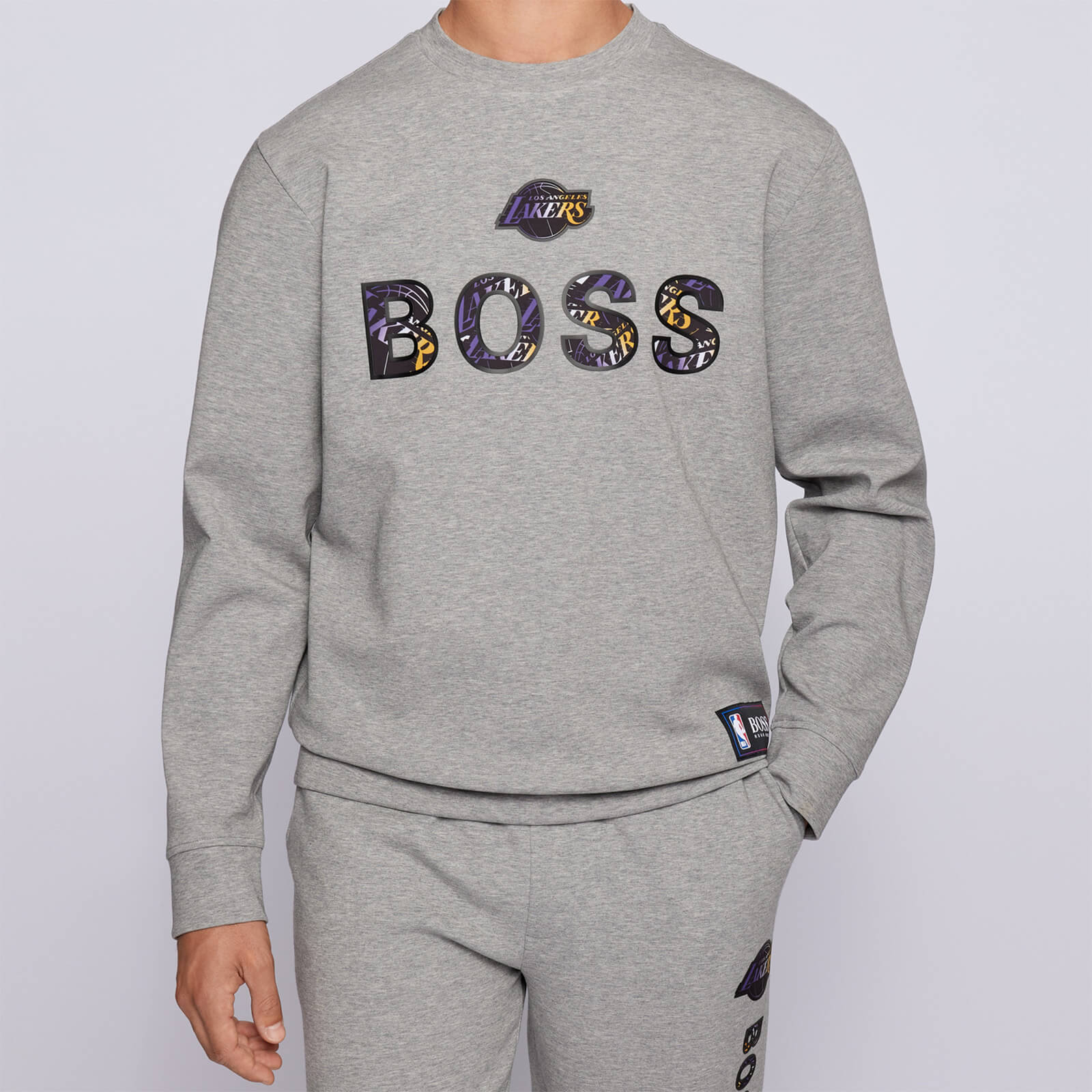 BOSS X NBA Men's Lakers Crewneck Sweatshirt - Medium Grey - XL von Boss