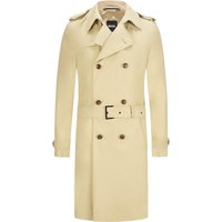 BOSS Zweireihiger Trenchcoat aus Lyocellgemisch, Slim Fit in 52 von Boss