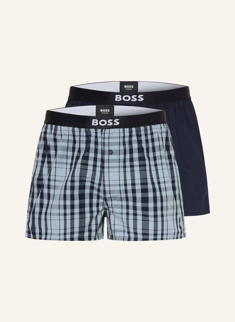 Boss 2er-Pack Web-Boxershorts blau von Boss