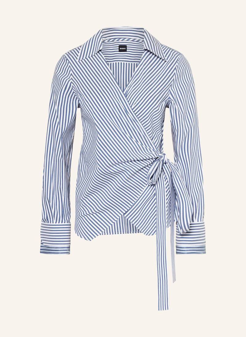 Boss Bluse Bekania In Wickeloptik blau von Boss
