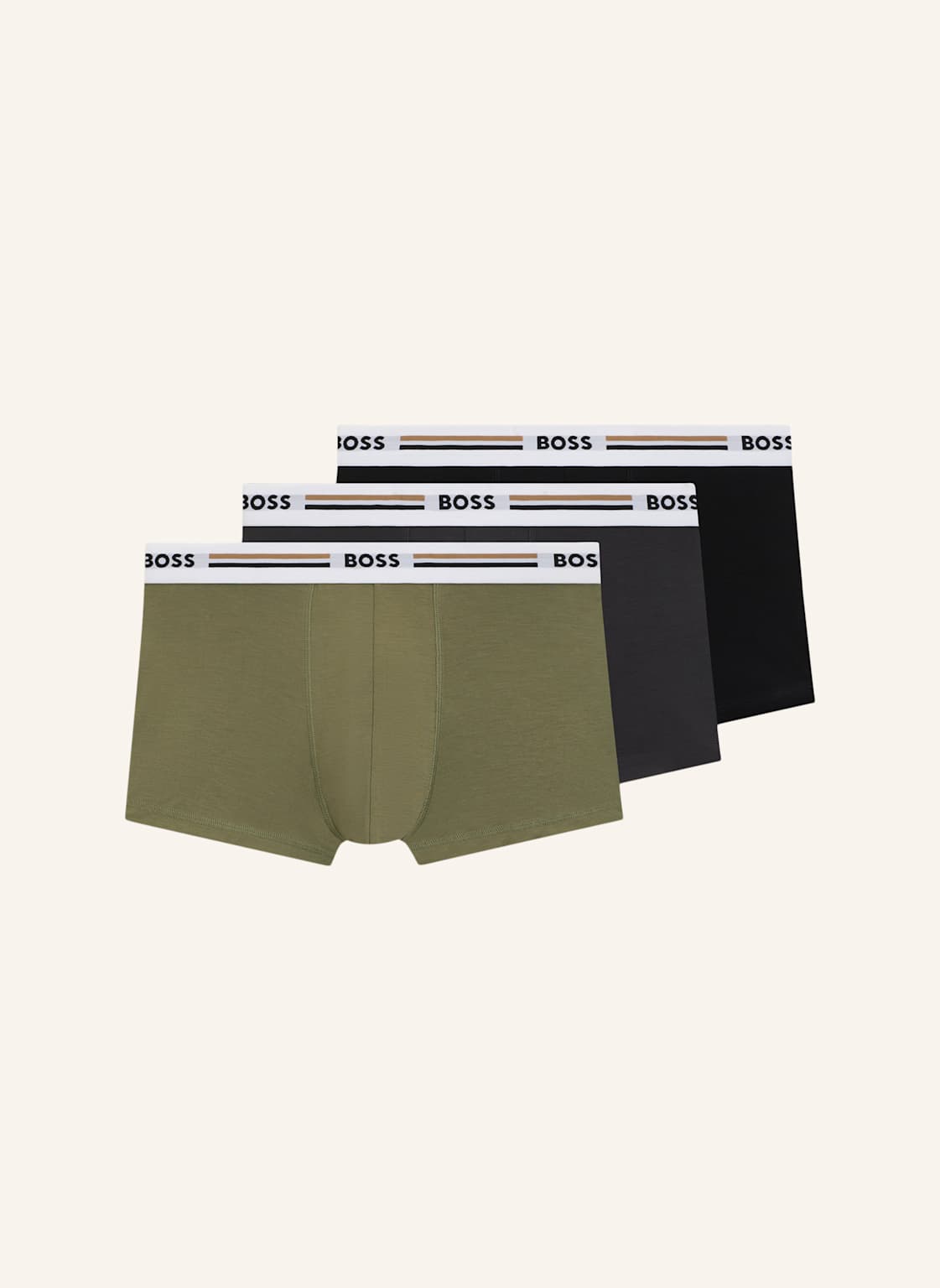 Boss Boxershort Trunk 3p Revive schwarz von Boss