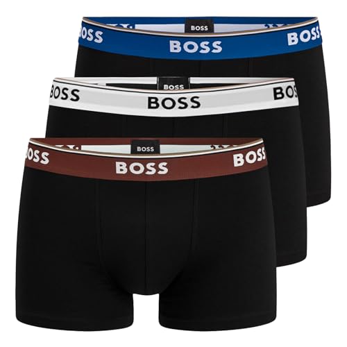 BOSS Herren Power Boxer Trunks Unterhosen Cotton Stretch 3er Pack, Farbe:Schwarz, Wäschegröße:XL, Artikel:-976 Black/Black/Black Multi von BOSS