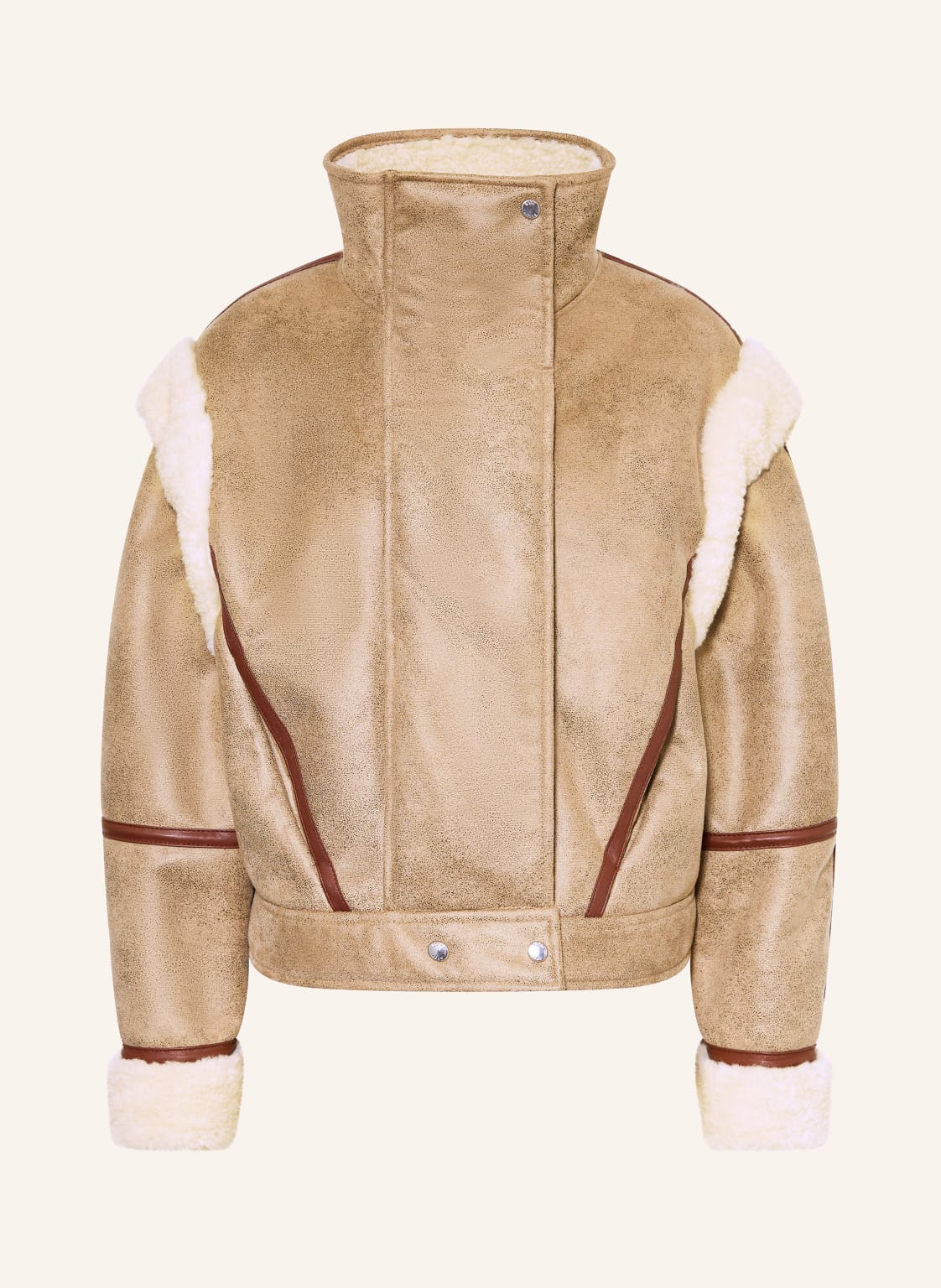 Boss Jacke Cheerlea In Lederoptik Mit Abnehmbaren Ärmeln braun von Boss