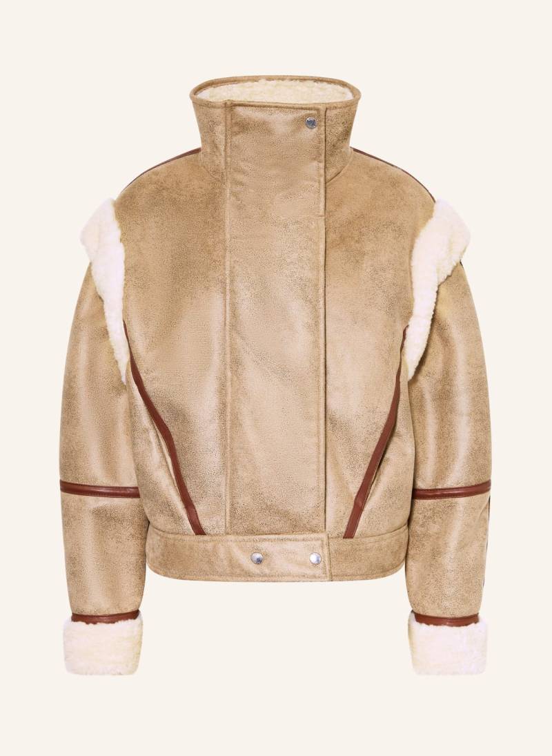 Boss Jacke Cheerlea In Lederoptik Mit Abnehmbaren Ärmeln braun von Boss