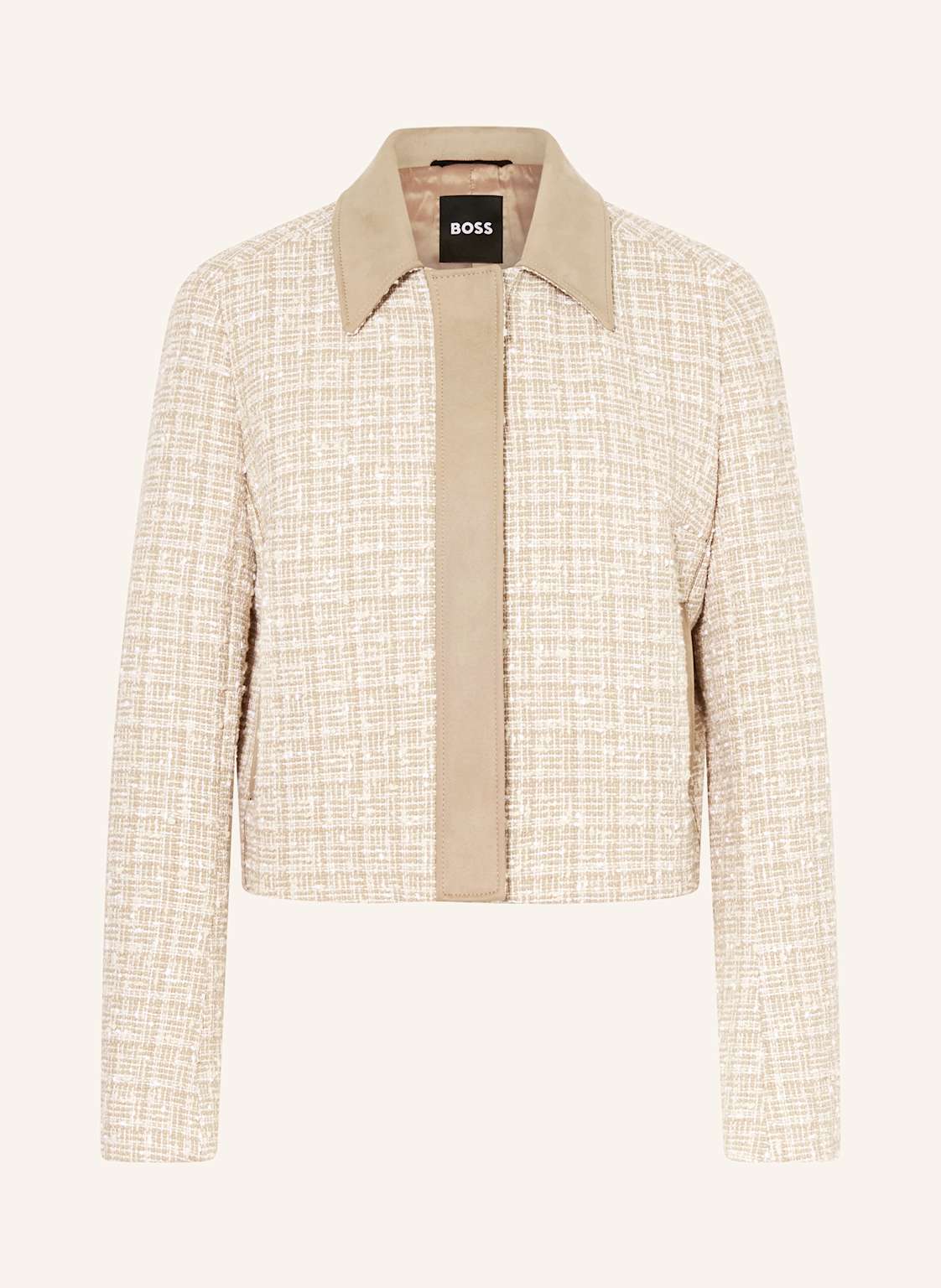 Boss Kastenjacke Jiaria Aus Tweed beige von Boss