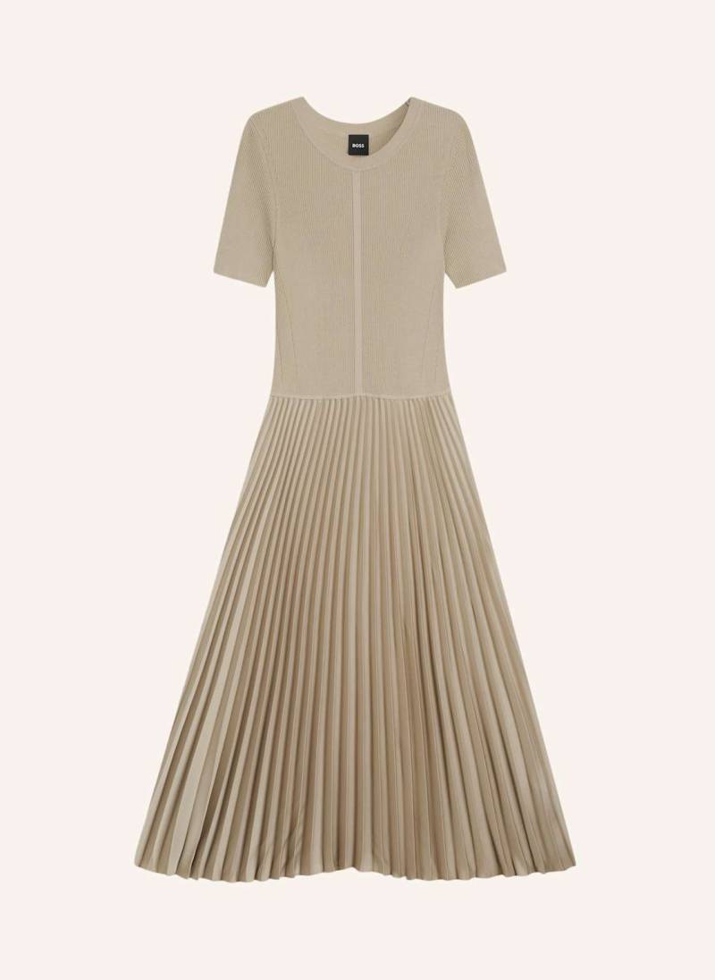 Boss Kleid Fadridi Im Materialmix Mit Plissees beige von Boss