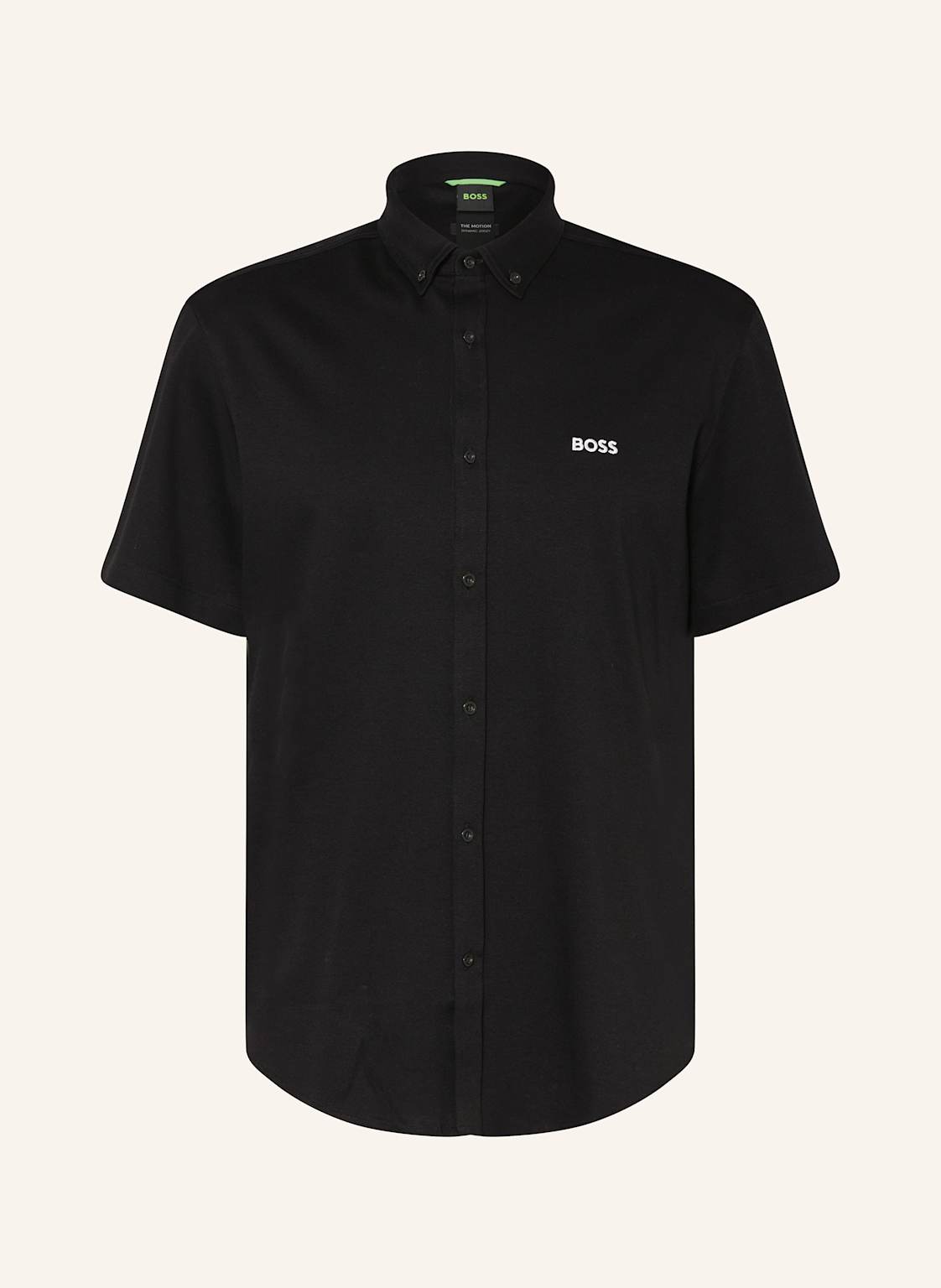 Boss Kurzarm-Hemd Motion Regular Fit Aus Jersey schwarz Boss Kurzarm-Hemd Motion Regular Fit Aus Jersey schwarz von Boss