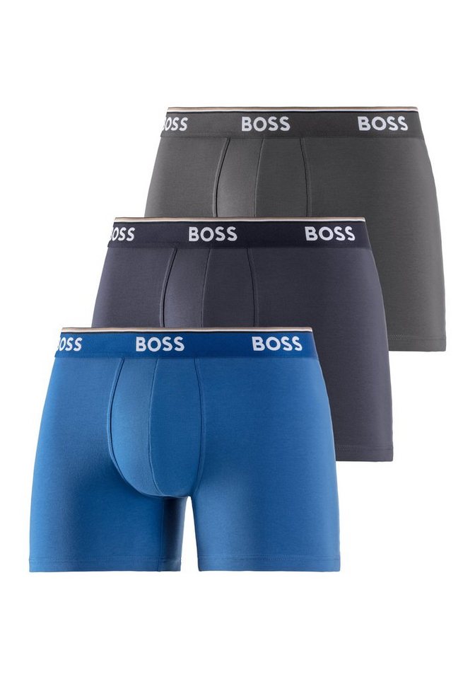 BOSS Langer Boxer Brief 3 PACK mit farblich passendem Webbund von BOSS