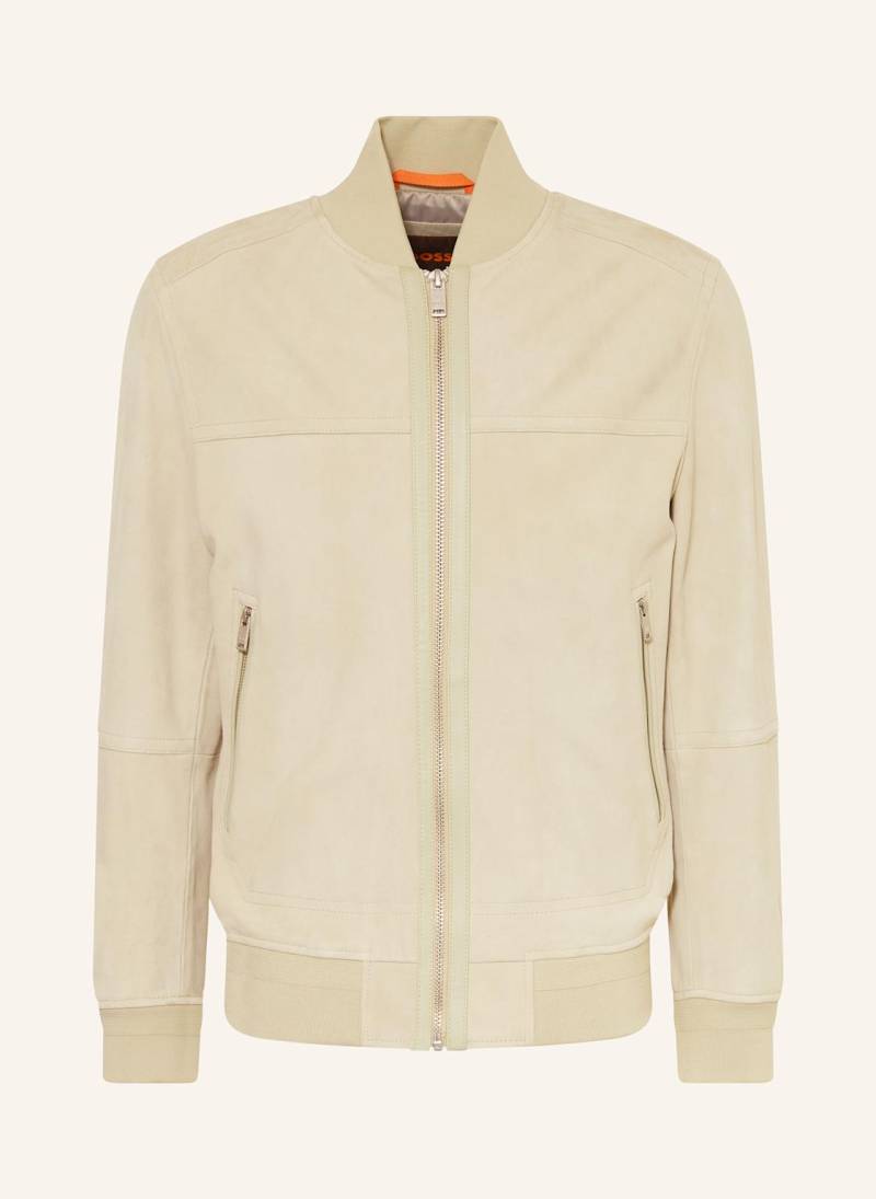 Boss Lederblouson Johice gruen von Boss