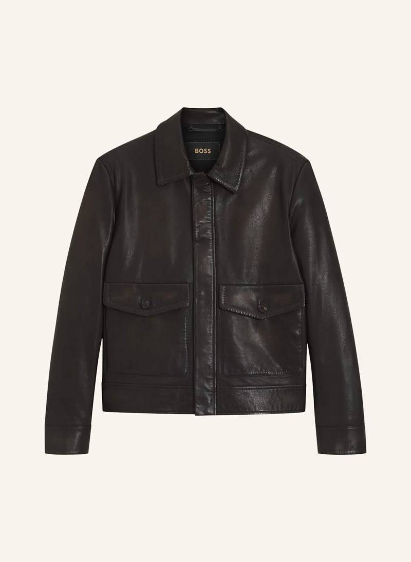 Boss Lederjacke L-mabor1 Regular Fit braun von Boss