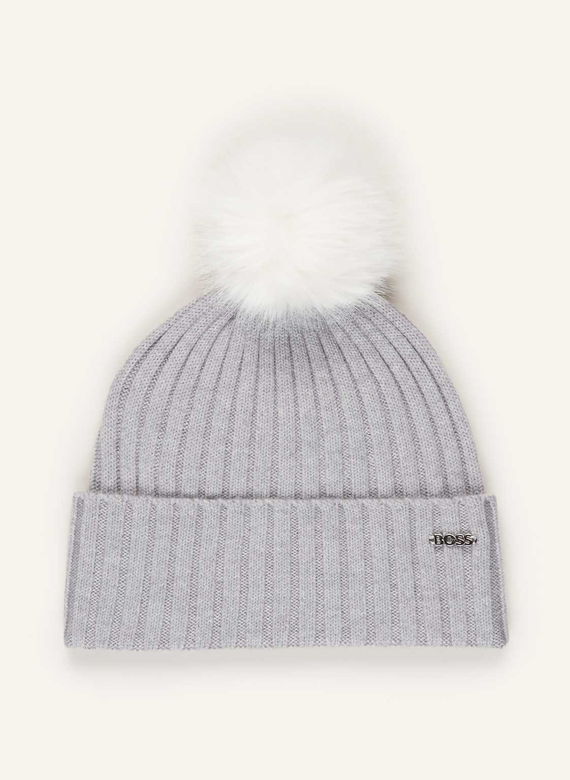 Boss Mütze Mit Kunstpelz grau von Boss