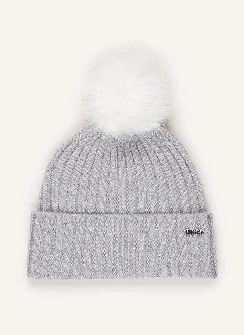 Boss Mütze Mit Kunstpelz grau von Boss