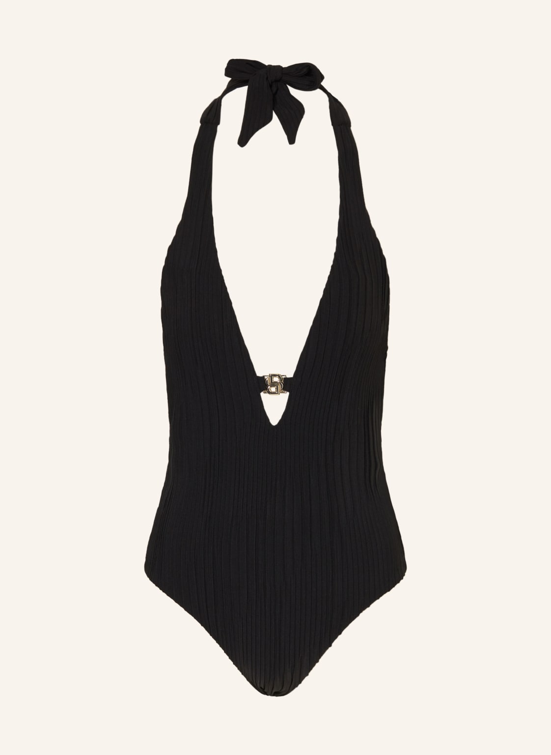 Boss Neckholder-Badeanzug Double B Mit Cut-Out schwarz von Boss