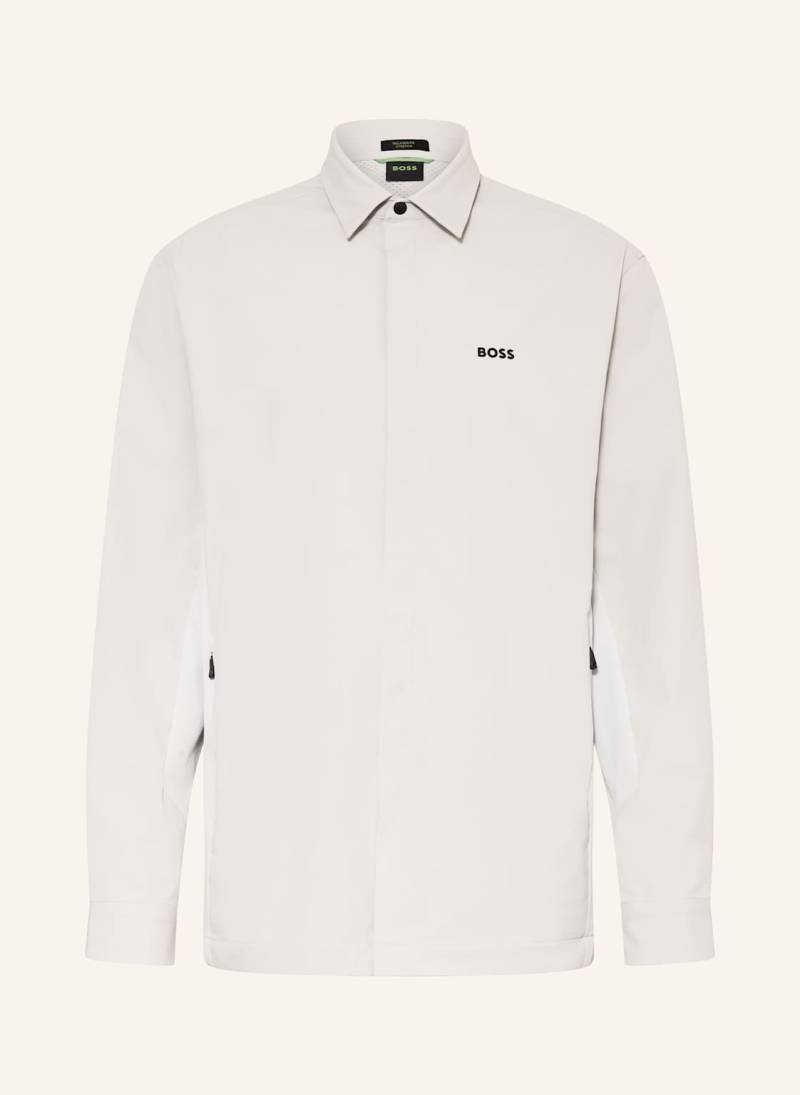 Boss Overshirt Urban Im Materialmix grau von Boss