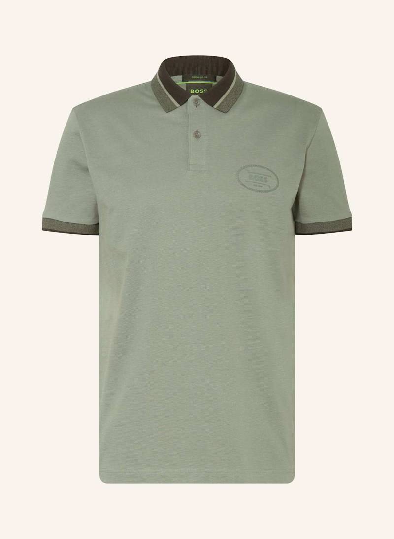Boss Piqué-Poloshirt Hole Regular Fit gruen von Boss