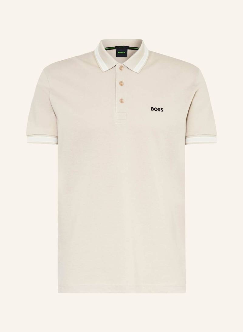 Boss Piqué-Poloshirt Paddy Curved Regular Fit beige von Boss