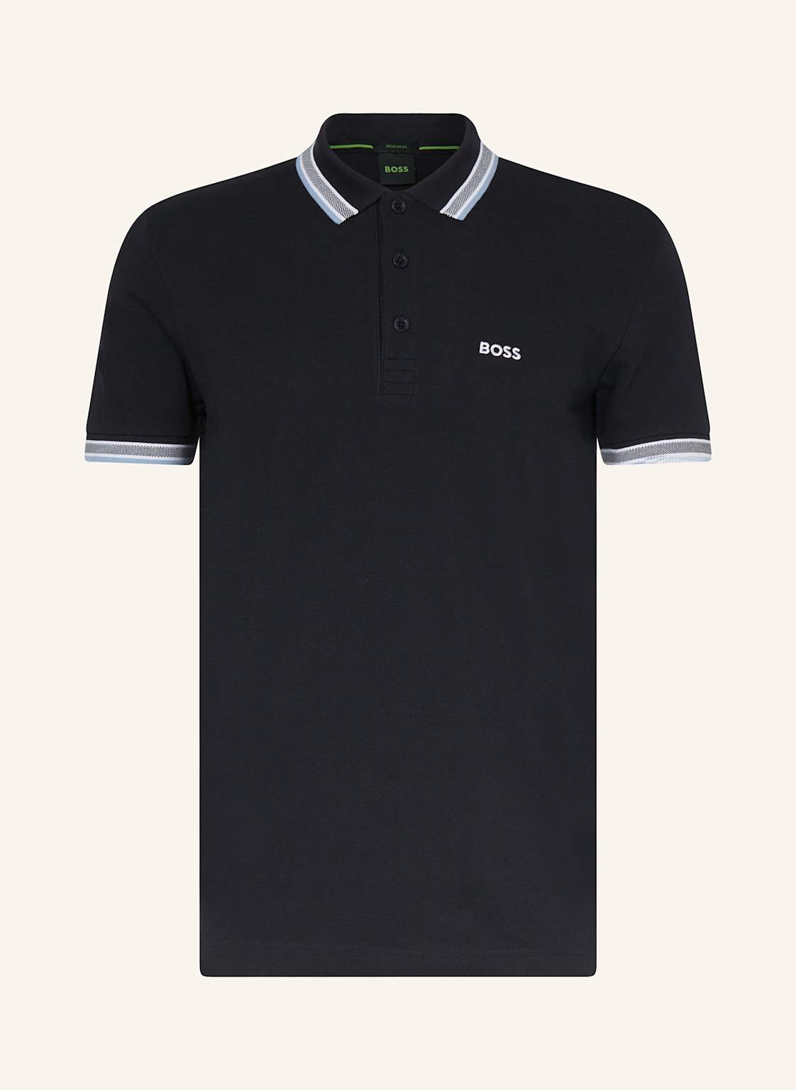 Boss Piqué-Poloshirt Paddy Curved Regular Fit blau von Boss