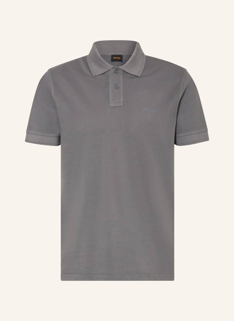 Boss Piqué-Poloshirt Prime grau von Boss
