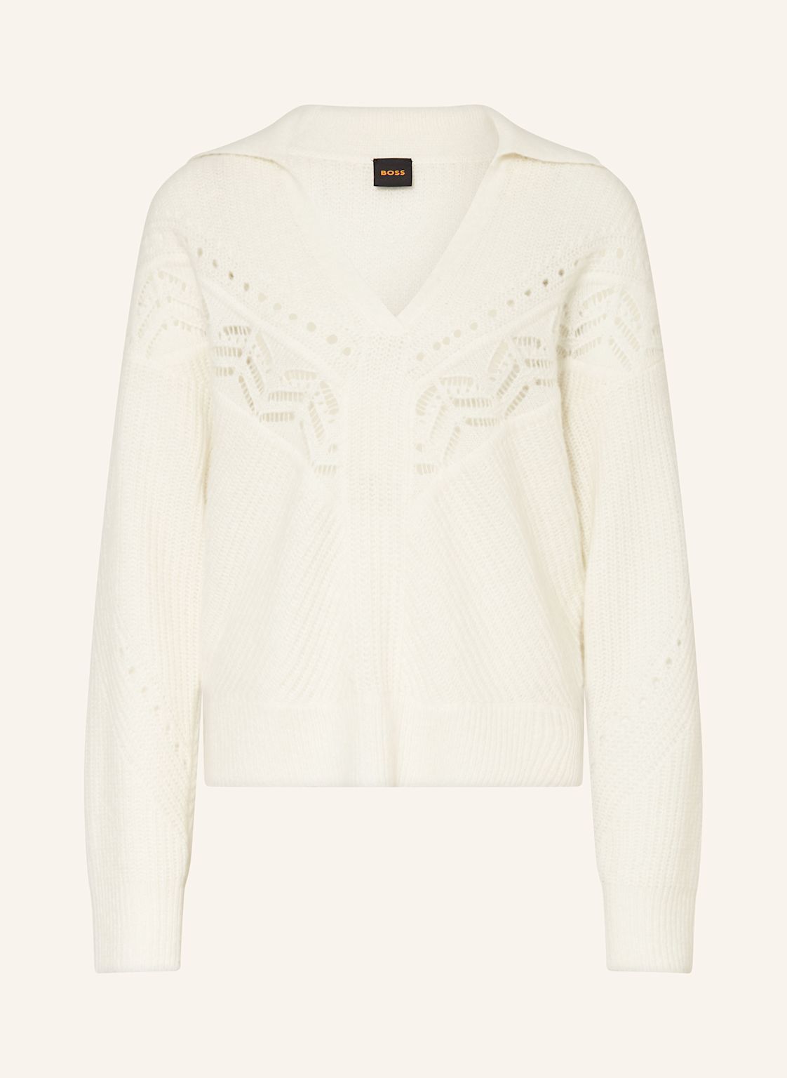 Boss Pullover Fortelli Mit Alpaka weiss von Boss