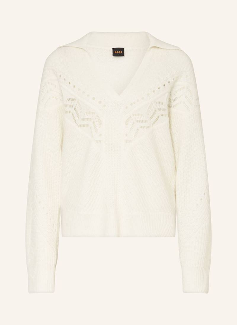 Boss Pullover Fortelli Mit Alpaka weiss von Boss