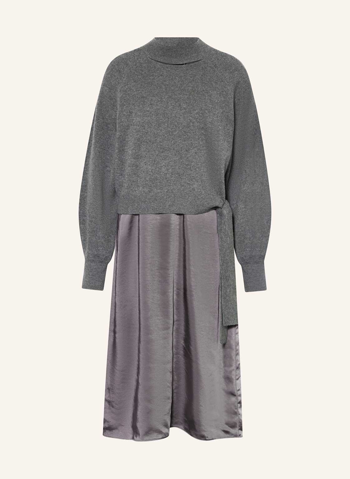 Boss Set Flalina: Pullover Mit Cut-Out Und Satinkleid grau von Boss