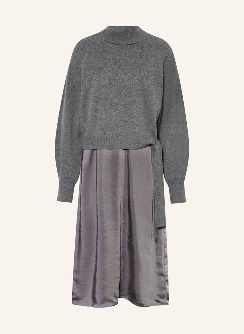 Boss Set Flalina: Pullover Mit Cut-Out Und Satinkleid grau von Boss