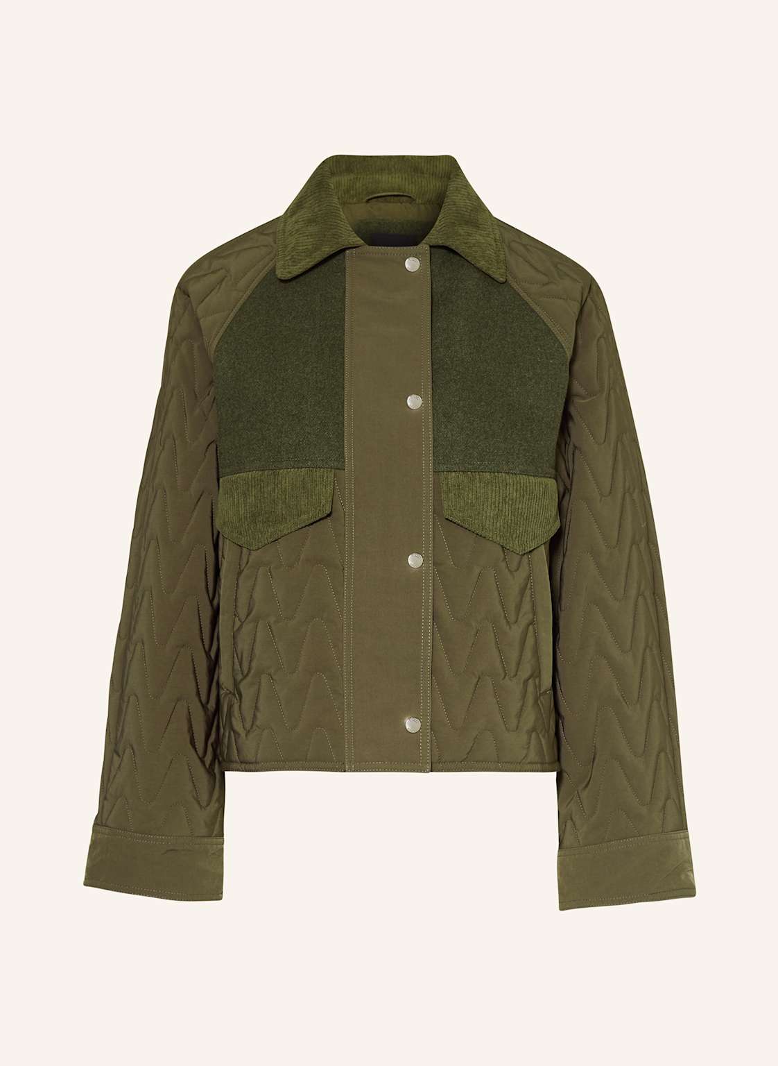 Boss Steppjacke Pabori Im Materialmix gruen von Boss