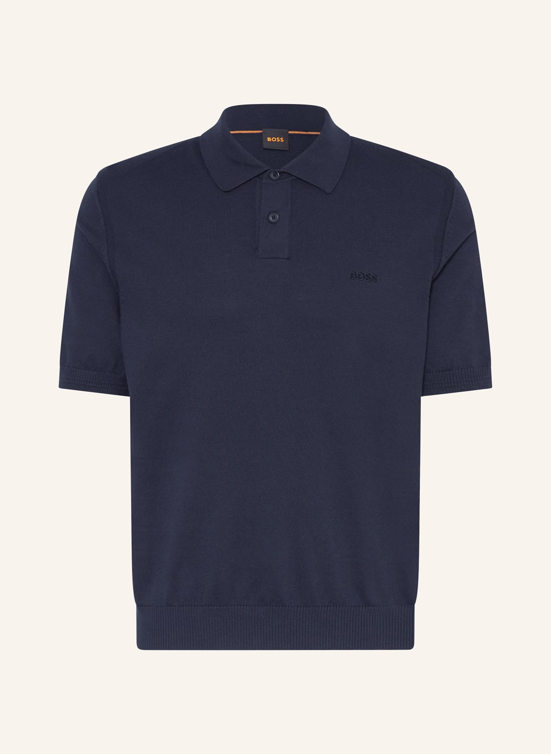 Boss Strick-Poloshirt Asac blau von Boss