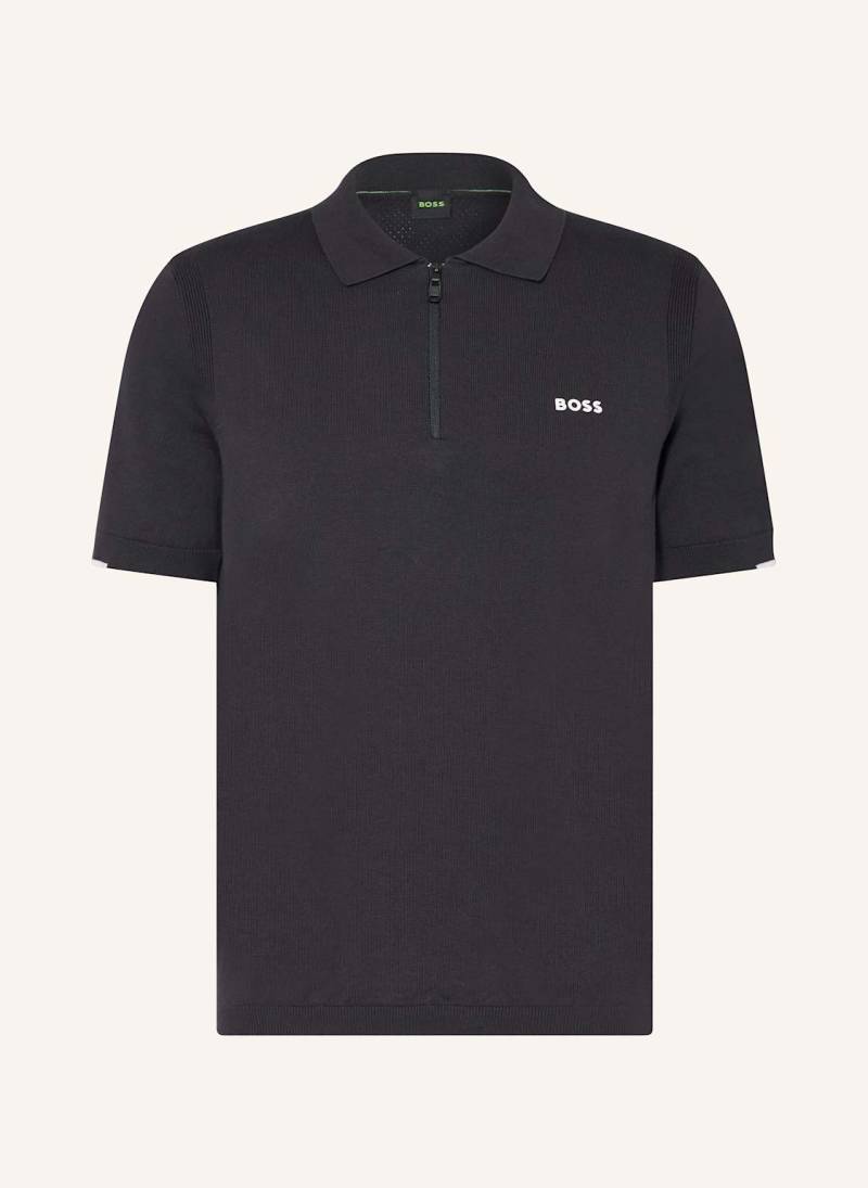 Boss Strick-Poloshirt Ever blau von Boss