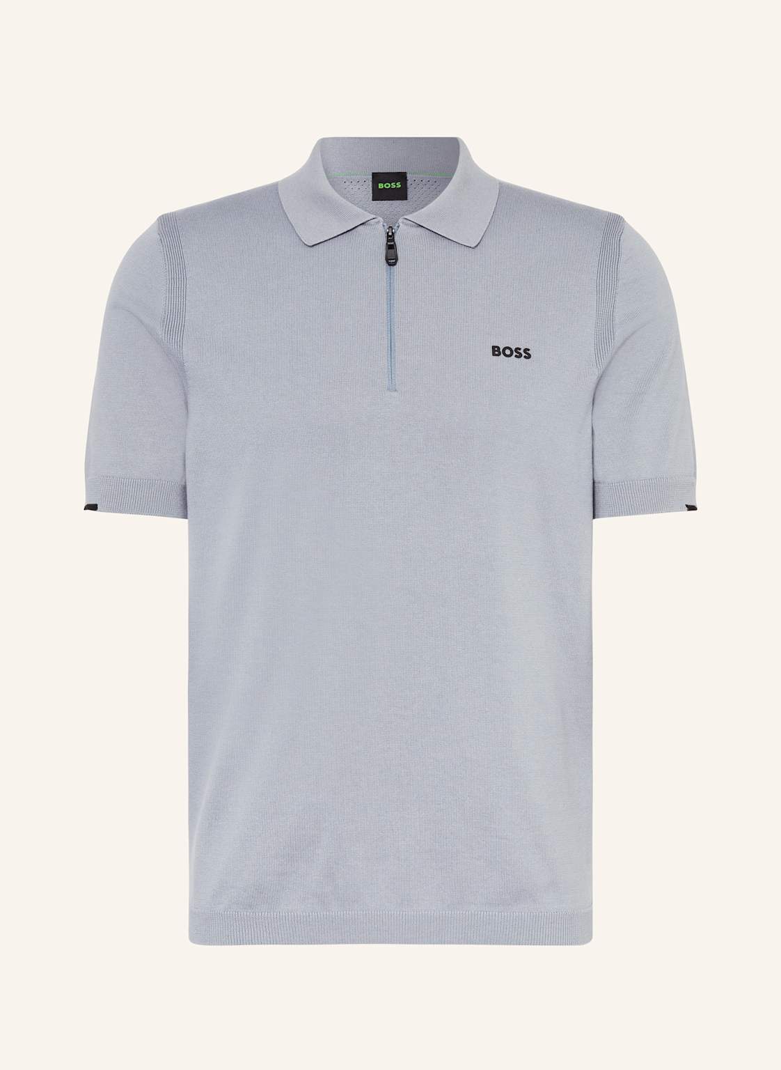 Boss Strick-Poloshirt Ever grau von Boss