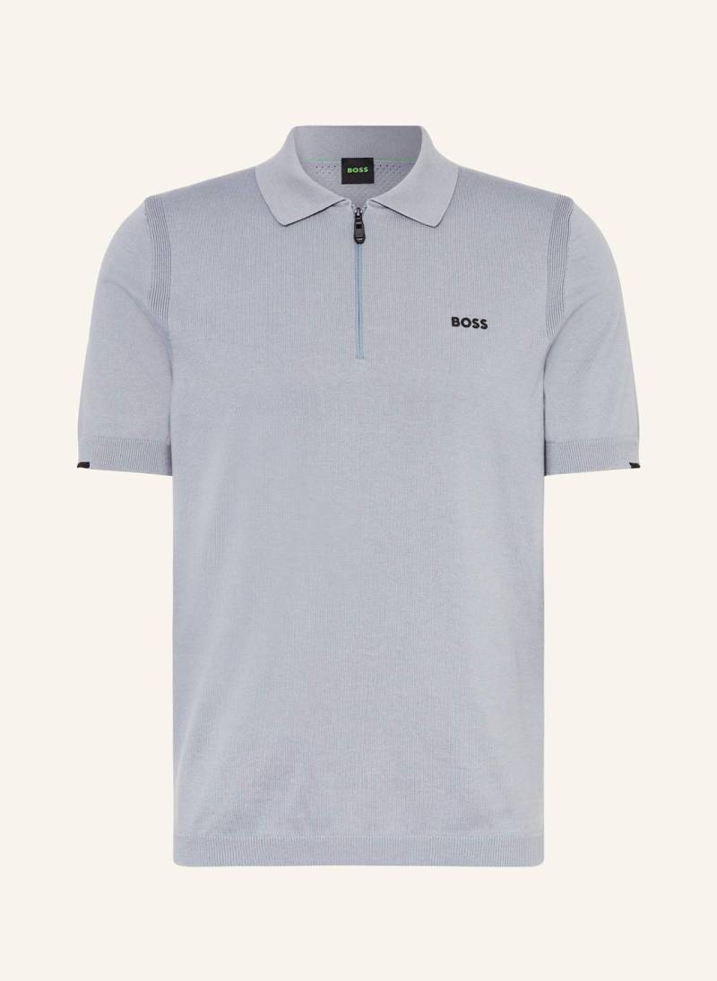 Boss Strick-Poloshirt Ever grau von Boss