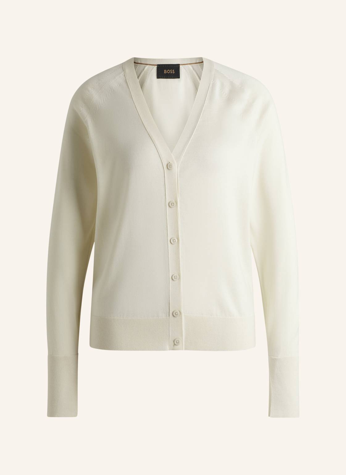 Boss Strickjacke Flarimena Relaxed Fit beige Boss Strickjacke Flarimena Relaxed Fit beige von Boss