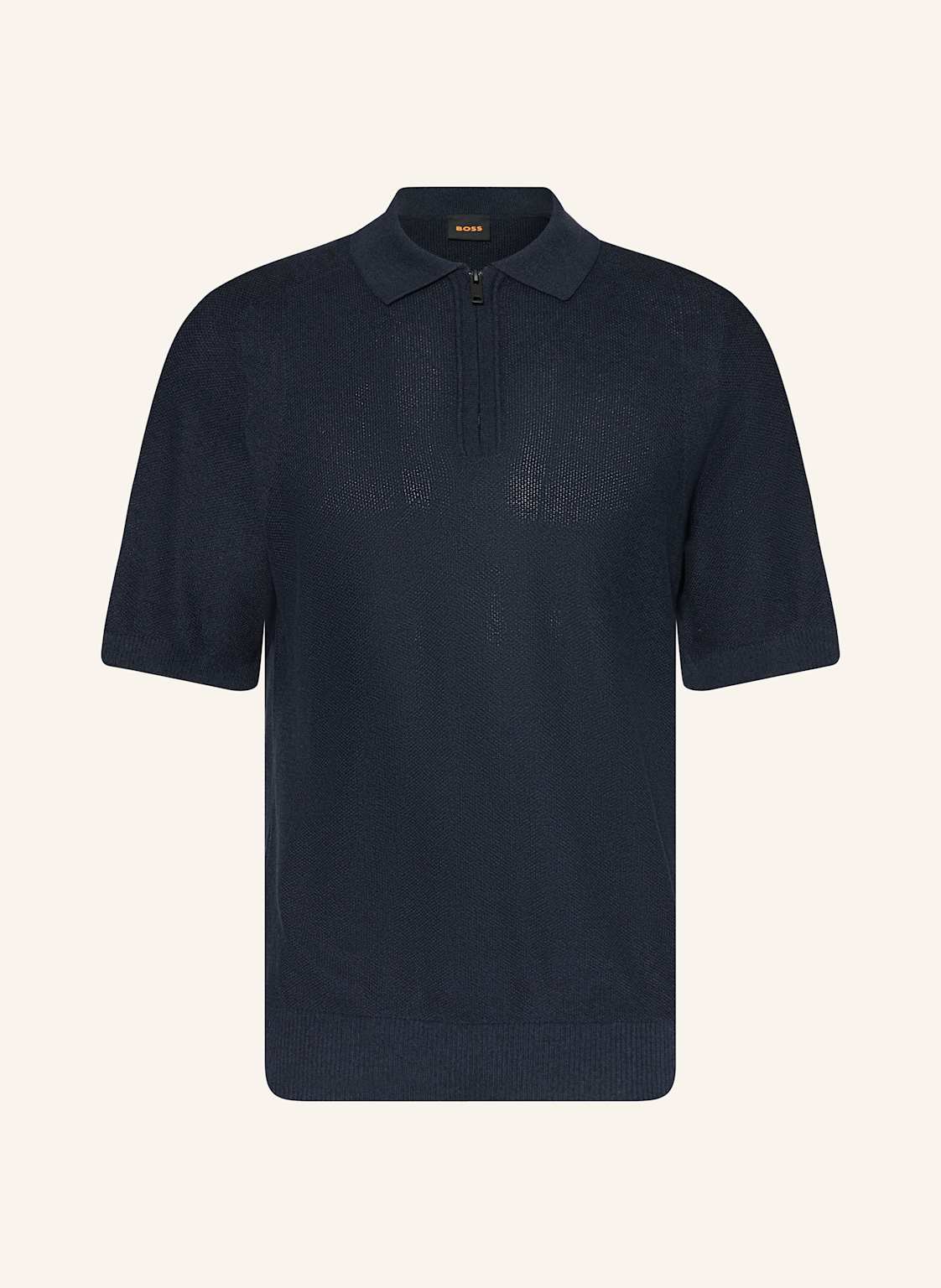 Boss Strick-Poloshirt Kancello blau von Boss