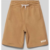 Boss Sweatshorts mit Eingrifftaschen in Camel, Größe 140 von Boss