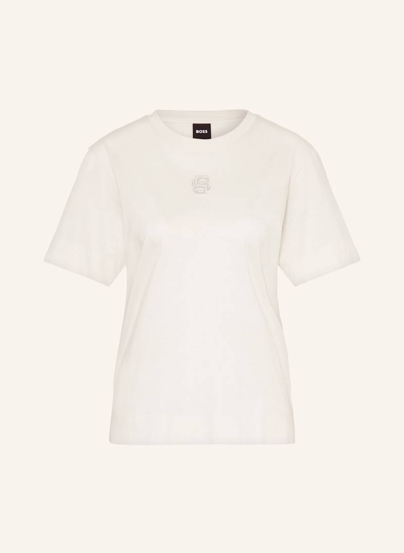 Boss T-Shirt Elpha Mit Schmucksteinen weiss von Boss